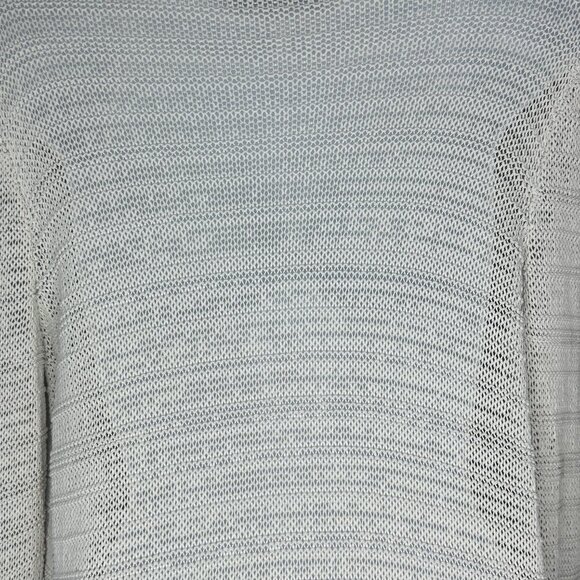 Eileen Fisher Long Open Knit Cardigan in Pale Green/Cream - Size Small - Picture 6 of 9